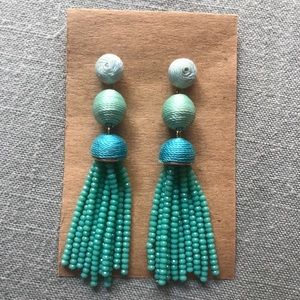 Tiered ball-shaped tassel earrings